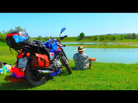 МОЯ ПЕРВАЯ МОТО РЫБАЛКА! ТРОФЕЯ ПОЙМАЛ!