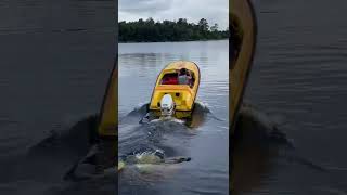 8’ Disney boat with a 25hp 2 stroke and a 70lb driver takes off a lot like a jetski lol screenshot 5