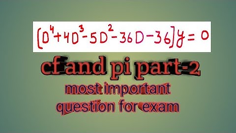 Linear differential equations with constant coefficients/cf and pi#part2|| math master