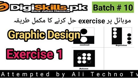Graphic Design Exercise 1 Solution Batch 10 | digiskills graphic design exercise 1 solved on mobile
