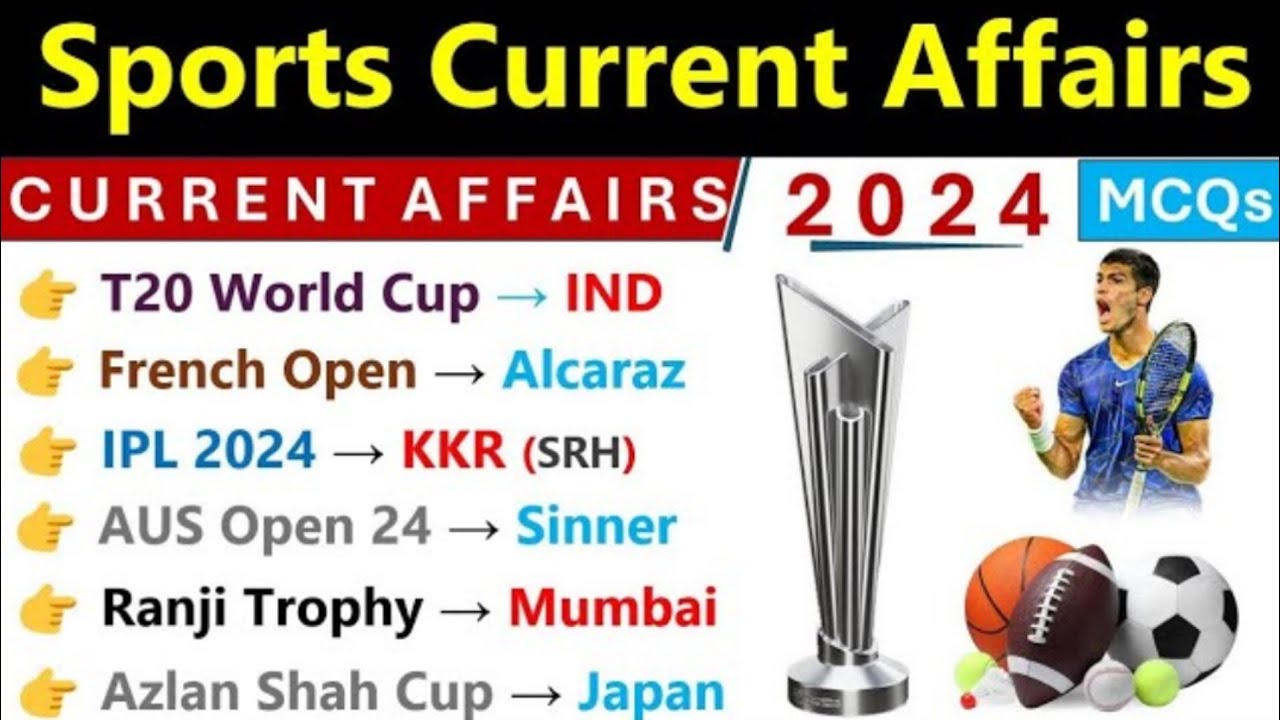 Sports Current Affairs 2024 || most important questions || January to ...