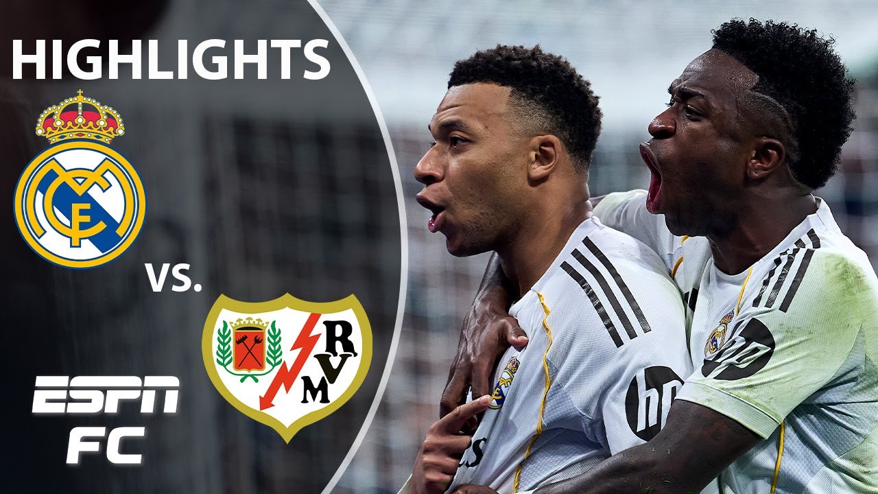 Vini Jr. & Kylian Mbappe BOTH SCORE ⚡️ Real Madrid vs. Rayo Vallecano | LALIGA Highlights | ESPN FC