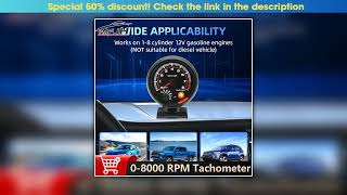 12V 08000 RPM Tachometer With Shift light LED RPM Tacho Meter For 18 Cylinders Gasoline Car