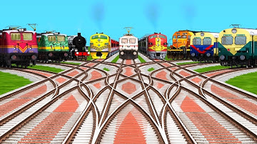 All Indian Railways High Speed 🚄 Express Trains Crossing At Bumpy & Curved Tracks | train simulator