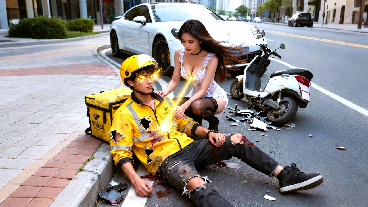 Delivery guy hit by female CEO's car, flies a km, awakens x-ray vision! Life flips, marries the CEO!