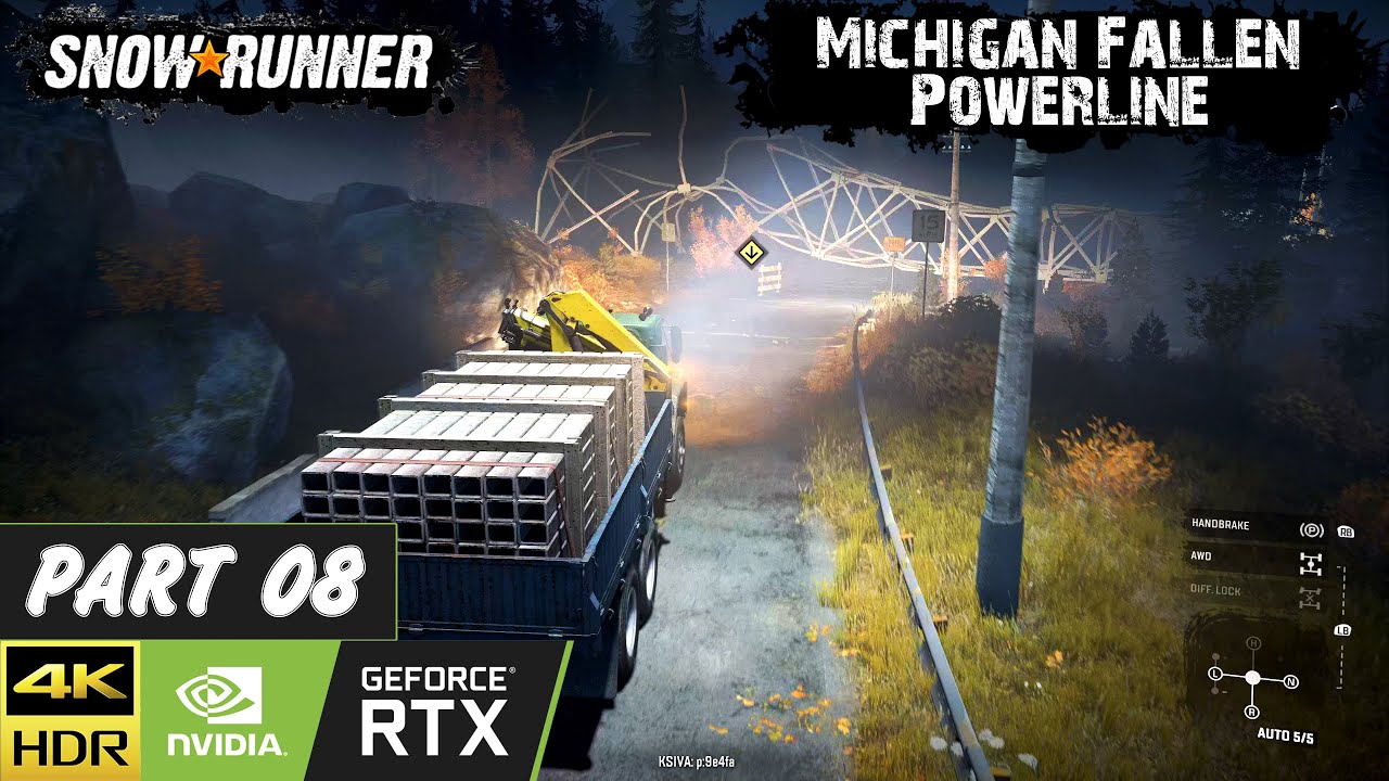 SnowRunner Michigan Fallen Powerline Walkthrough | Part 08 | SnowRunner ...