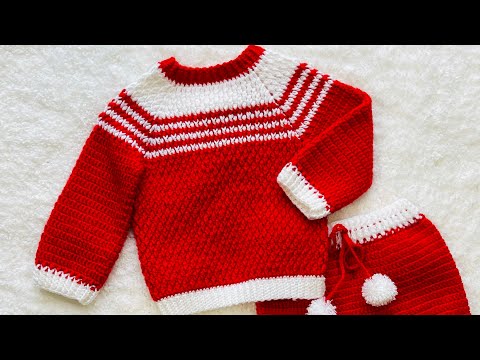 How to crochet pullover sweater for boys and girls from 0-3m and up to 24M EASY CROCHET PATTERN