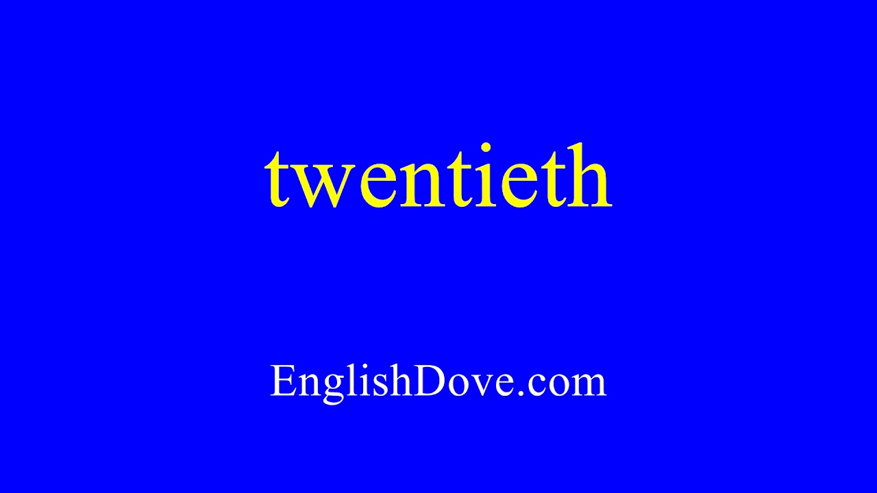 How to pronounce twentieth in American English. How to pronounce twentieth in American English.