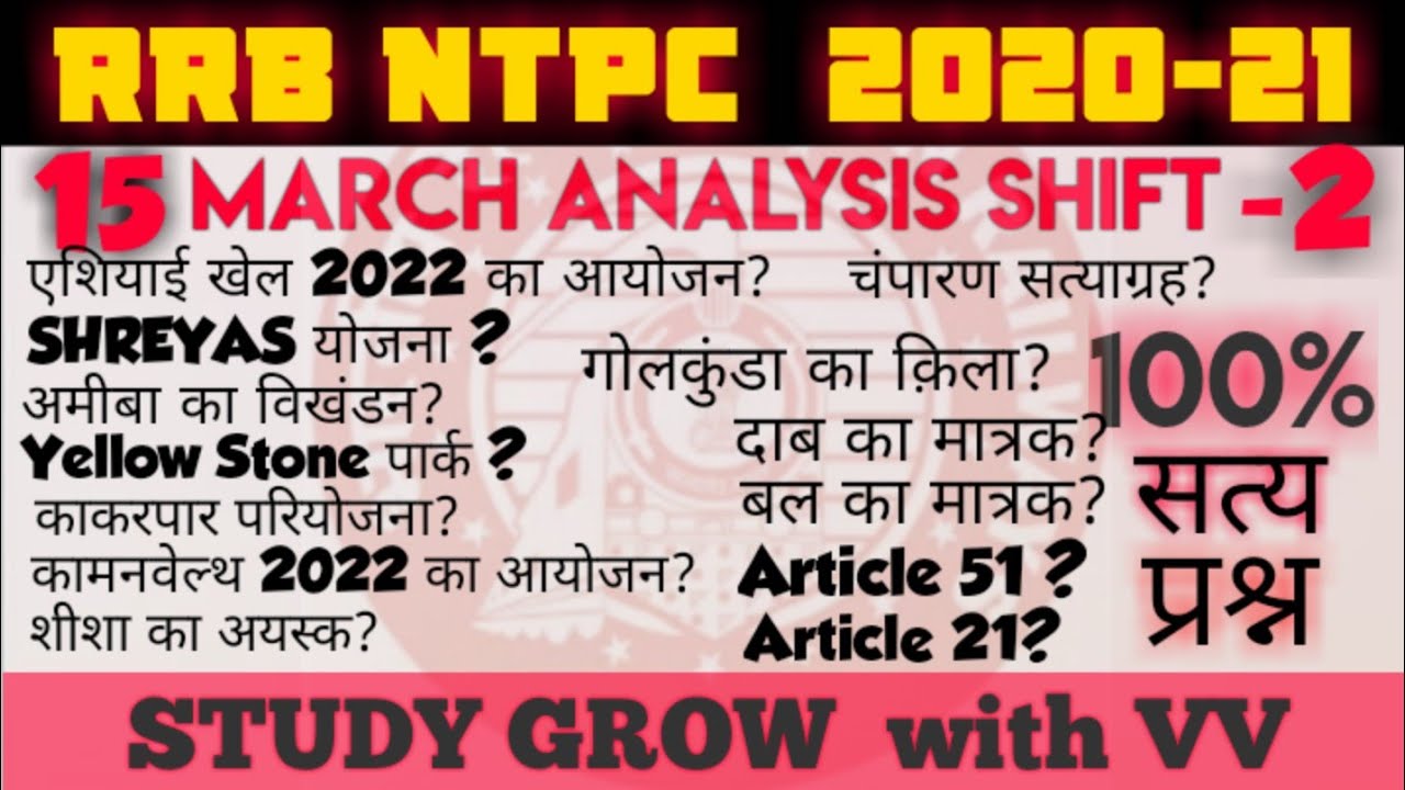 15 march rrb ntpc 2nd shift full ANALYSIS rrb exam analysis