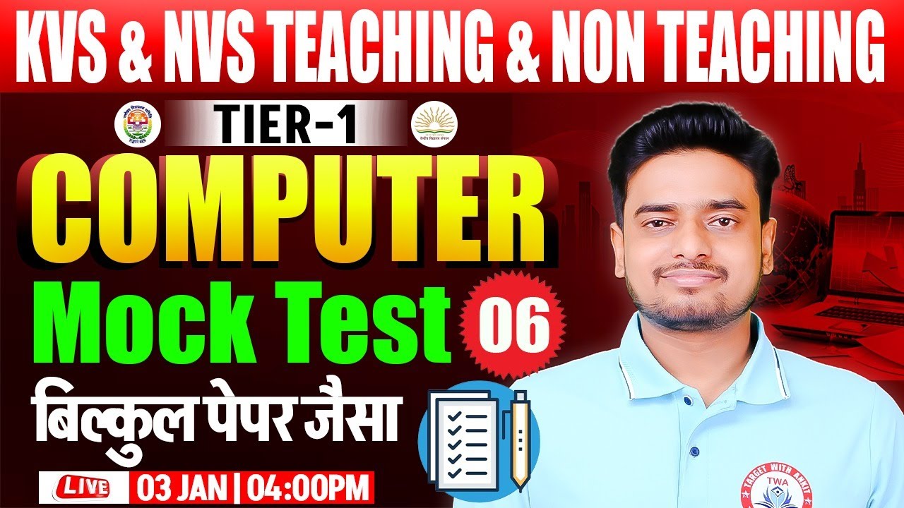 KVS-NVS 2025 Computer Mock Test | KVS Tier 1 Computer Live Test #6 | Computer By Ravi Sir