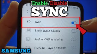 How to enable or disable sync on Samsung Galaxy A02 | Quick Setting Developer Tiles screenshot 2