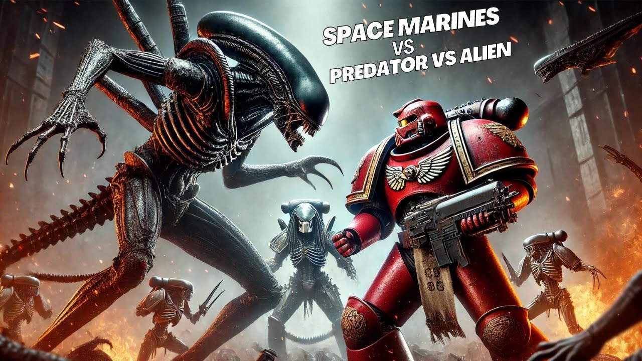 Space Marines vs Predator vs Alien - YouTube