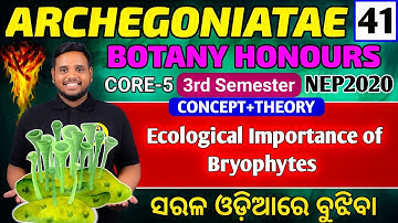 Ecological importance of Bryophytes|bsc 3rd semester botany honours|botany hons|core5 botany honours