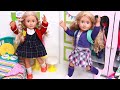 Sister helps organise school routine! Play Dolls
