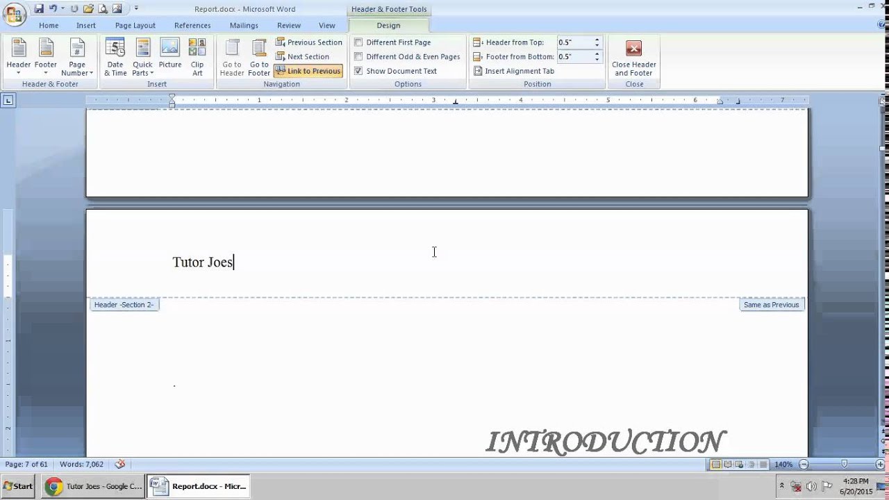 Custom Page Numbering In Microsoft Word 2007 Tamil YouTube Custom Page Numbering In Microsoft Word 2007 Tamil YouTube