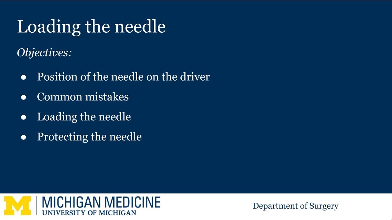 Loading the Needle Driver Medical Student Microlearning Videos for the