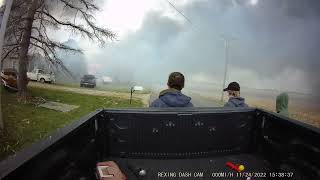 Fire/Propane Tank Explosion Dash Cam Footage..11/24/22..Mendon, Ohio (Full 3 Minute Video)