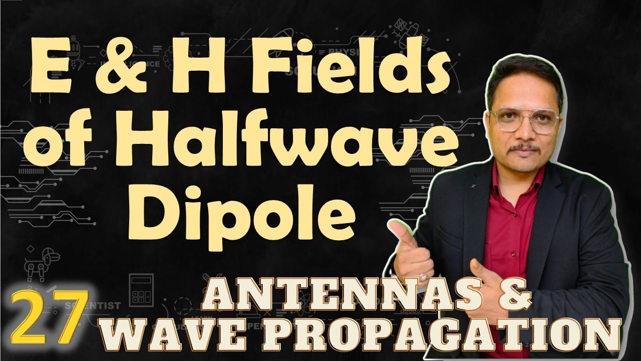 Electric Field & Magnetic Field of Halfwave Dipole Antenna | Antennas and Wave Propagation
