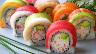 How to make rainbow roll | sushi #trending Sushi Series How To Make A Rainbow Roll