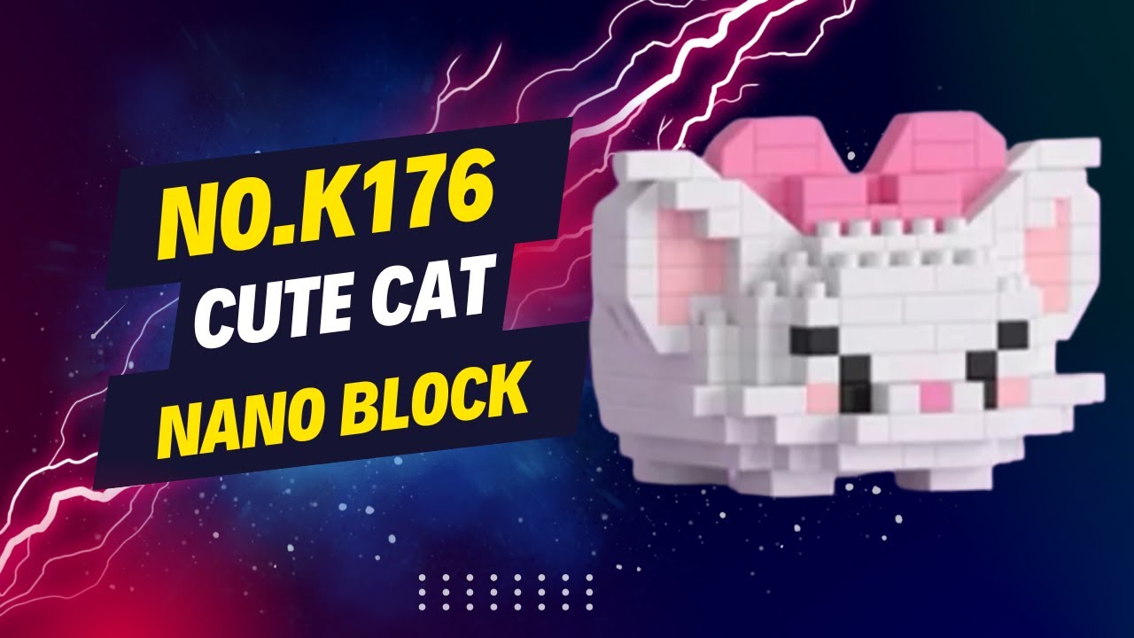 No.K176 Cute White Cat Nano Block Toy Tutorial | Step-by-Step Guide 