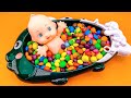Satisfying Video l Magic Mixing M&M's in Glossy Bathtub Full of Candy Cutting ASMR #452