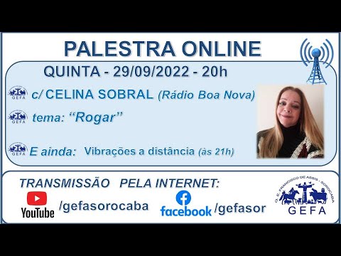 Assista: Palestra Online - c/ CELINA SOBRAL (29/09/2022)
