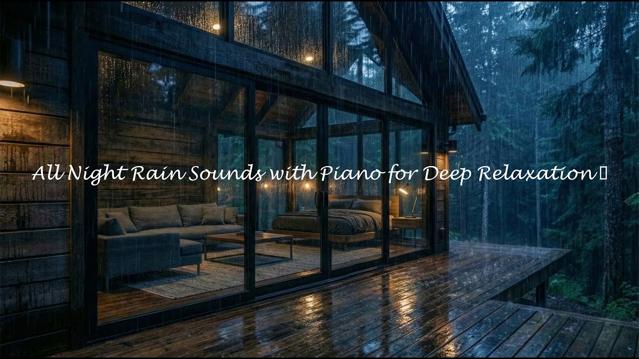 Relaxing Long Sleep Music with Rain and Piano 😴 #6iv