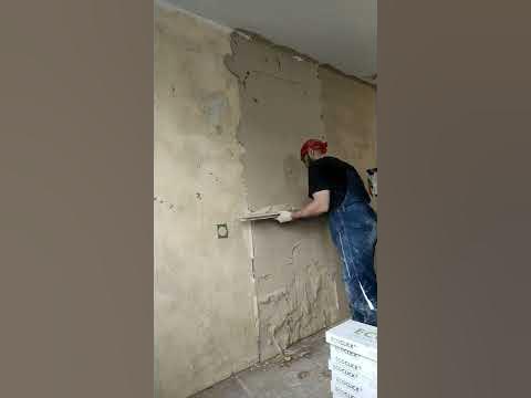 штукатурка стен по маякам, h - правило #shorts - YouTube