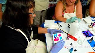 Learn how to Paint on Ceramic with Alcohol Inks, DIY Ceramic Coasters