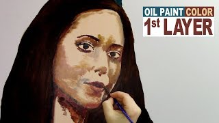 STEP #3 TO REALISTIC PORTRAIT PAINTING: 1st Layer - Starting the Woman&#39;s Face