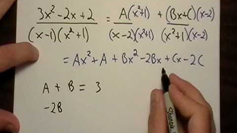 Partial Fractions 4 (quadratic factors)