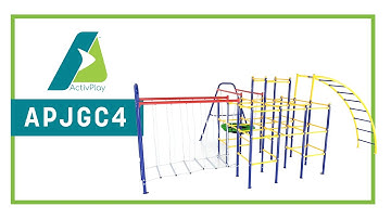ActivPlay Modular Jungle Gym, Arched Ladder Climber, Hanging Bridge, and Saucer Swing Kit