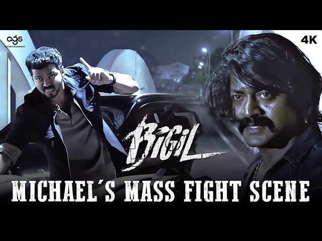 Michael's Mass Fight Scene | Bigil | Vijay | Nayanthara | AR Rahman | Atlee | AGS Productions class=