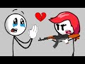 The Henry Stickman Gameplay - Henry and Ellie Love Story Broke's - No Kiss