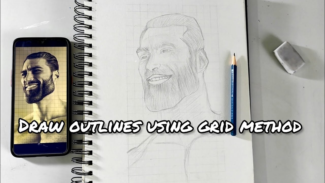 Draw Outlines Like This With Grid Method | Outline | Hindi #art#explore ...