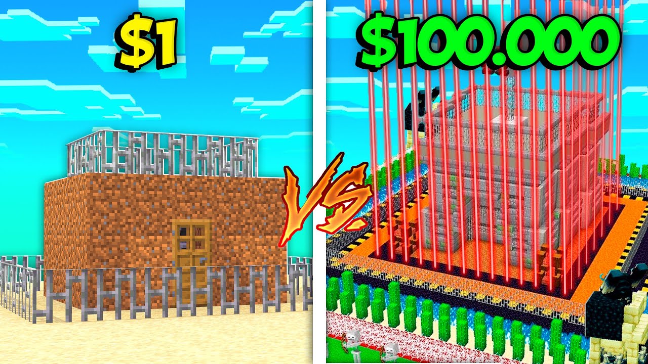 Base Segura de 1$ vs Base Segura de 100.000$ en Minecraft