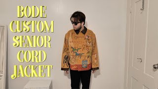 BODE Senior Cord Jacket First Impression Emily Adams Bode Aujla Hand Painted MAKASY TAN