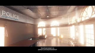 blender police station building interior rendered in eevee screenshot 1
