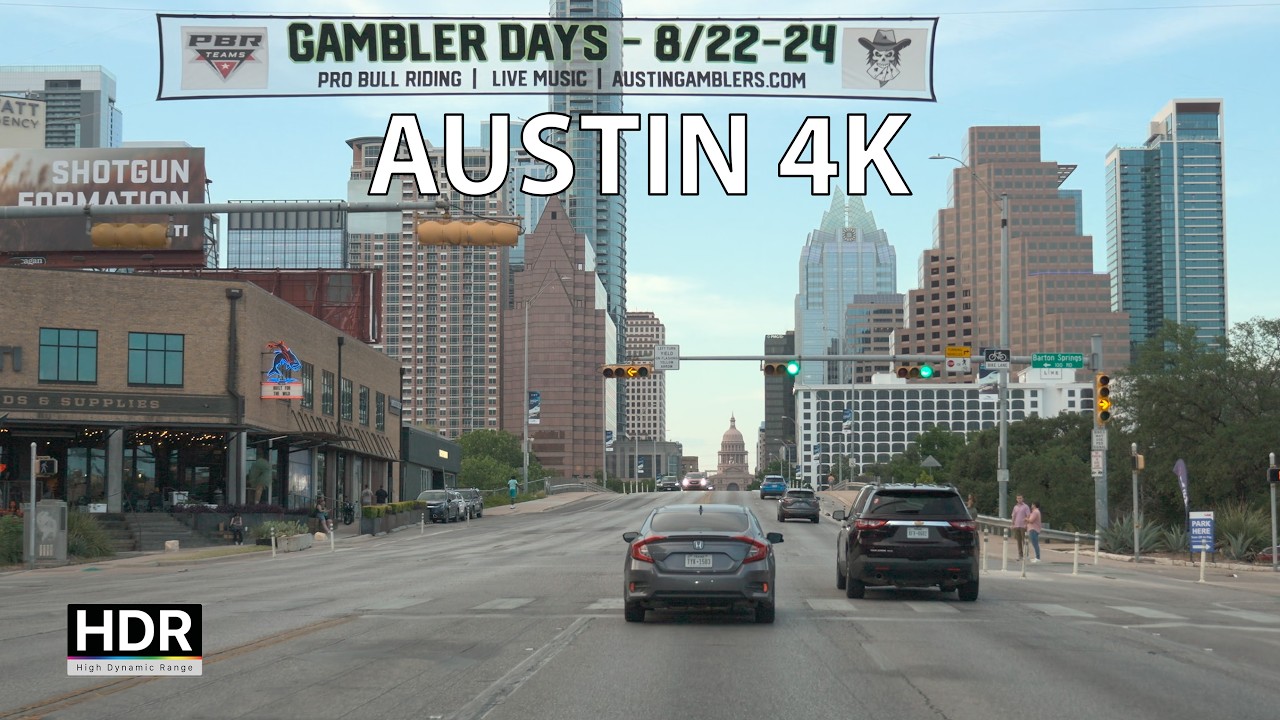 Austin Texas 4K - Sunset Drive - USA