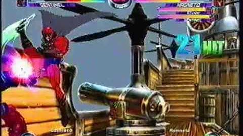MvC2: Magneto 7-hit airdash fwd Infinite (on standing Sentinel)