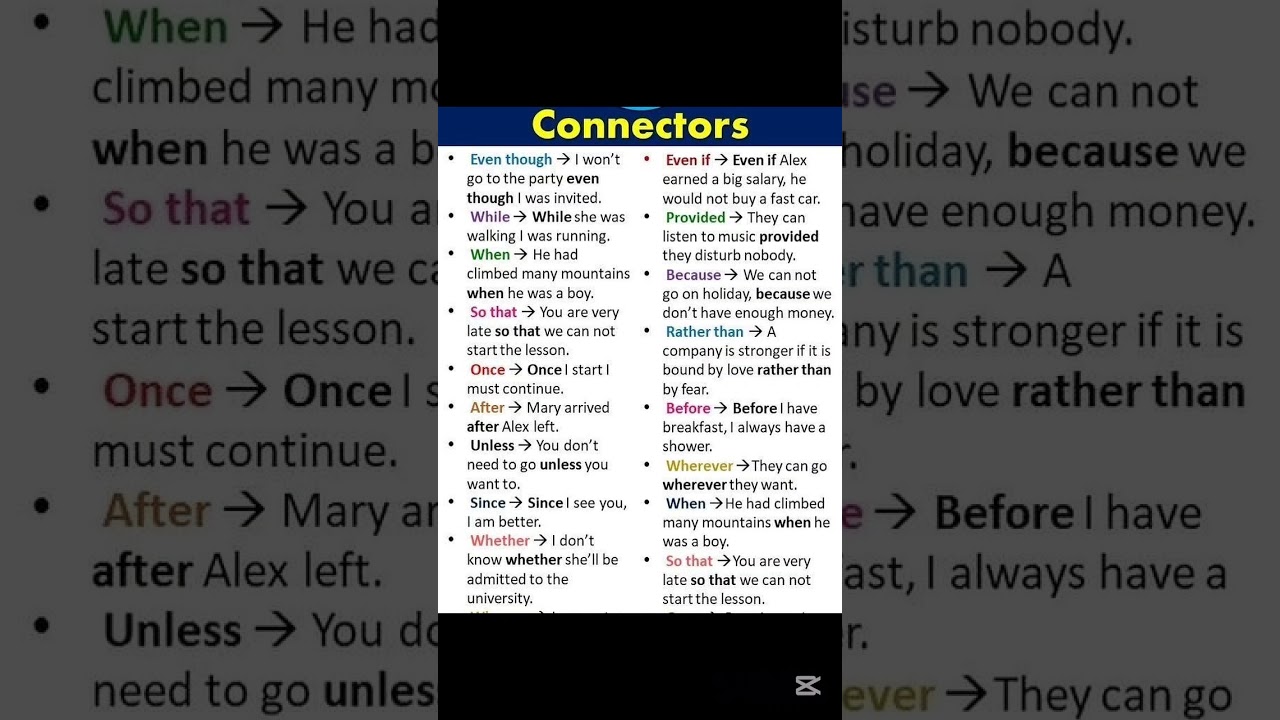 Essential English Connectors for Better Sentences! 
