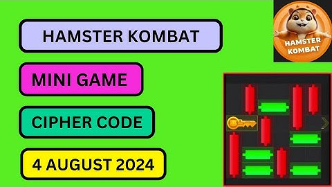 Hamster Kombat Daily Mini Game and Cipher code Solution Guide|4 August 2024#HamsterKombat#CryptoGame