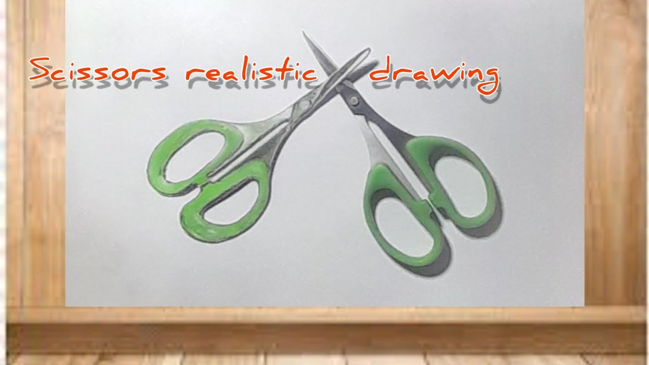 how to sketch scissors ✂️ very easily in just 4 minutes//scissors realistic drawing//viral