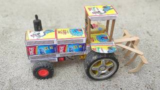 How to make matchbox tractor at home | Diy Mini tractor | Mini Tractor Science Project