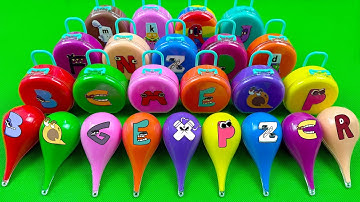 Alphabet Lore Mixing ASMR: Finding Hidden A-Z Clay in Suitcase, Drops Colorful! Satisfying Slime