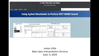 Agilent MassHunter Software for NIST MSMS Library Searches Version 1
