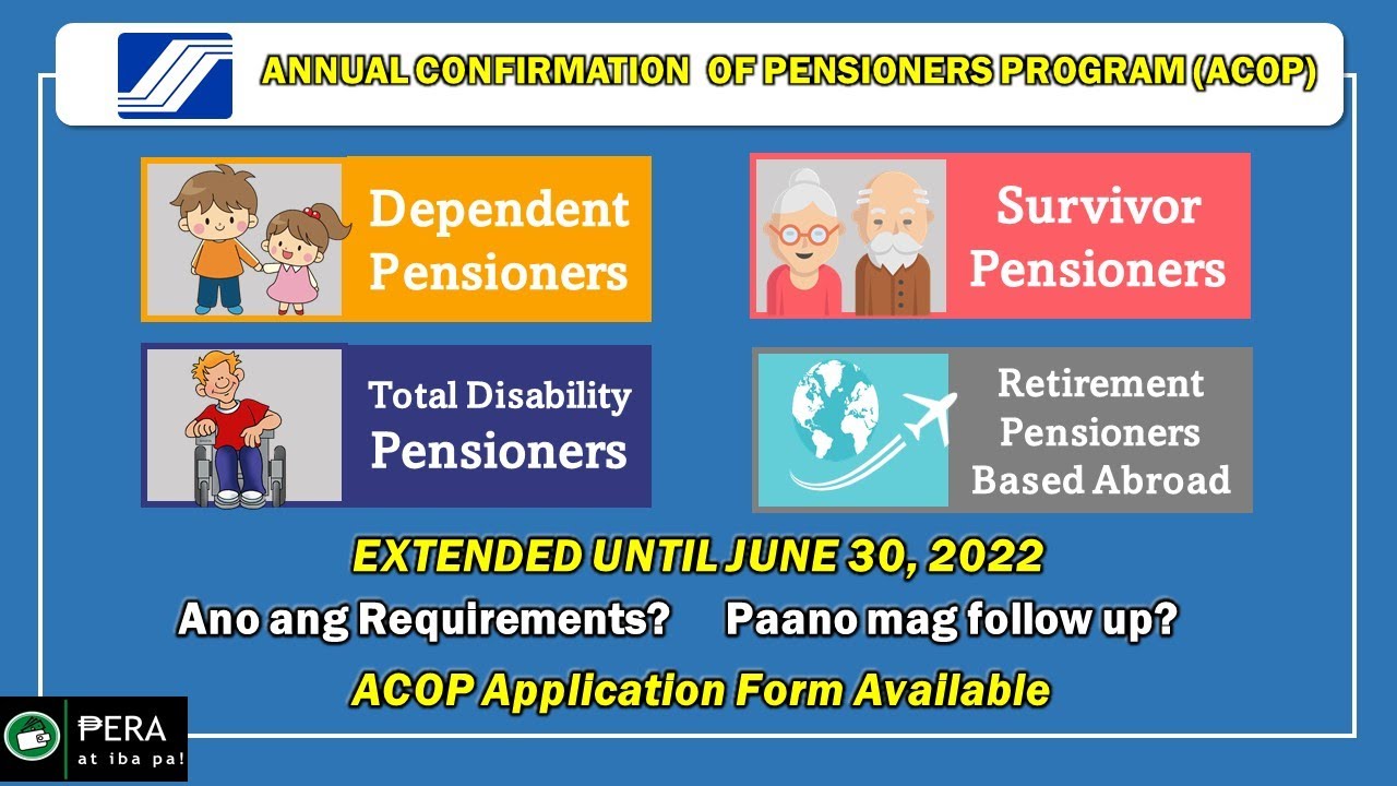 SSS Annual Confirmation of Pensioners Program (ACOP) EXTENDED Updated