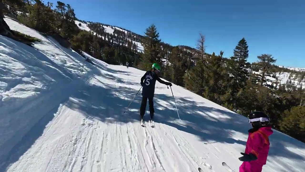 Skiing over to sky Express Heavenly Mountain March 2026 