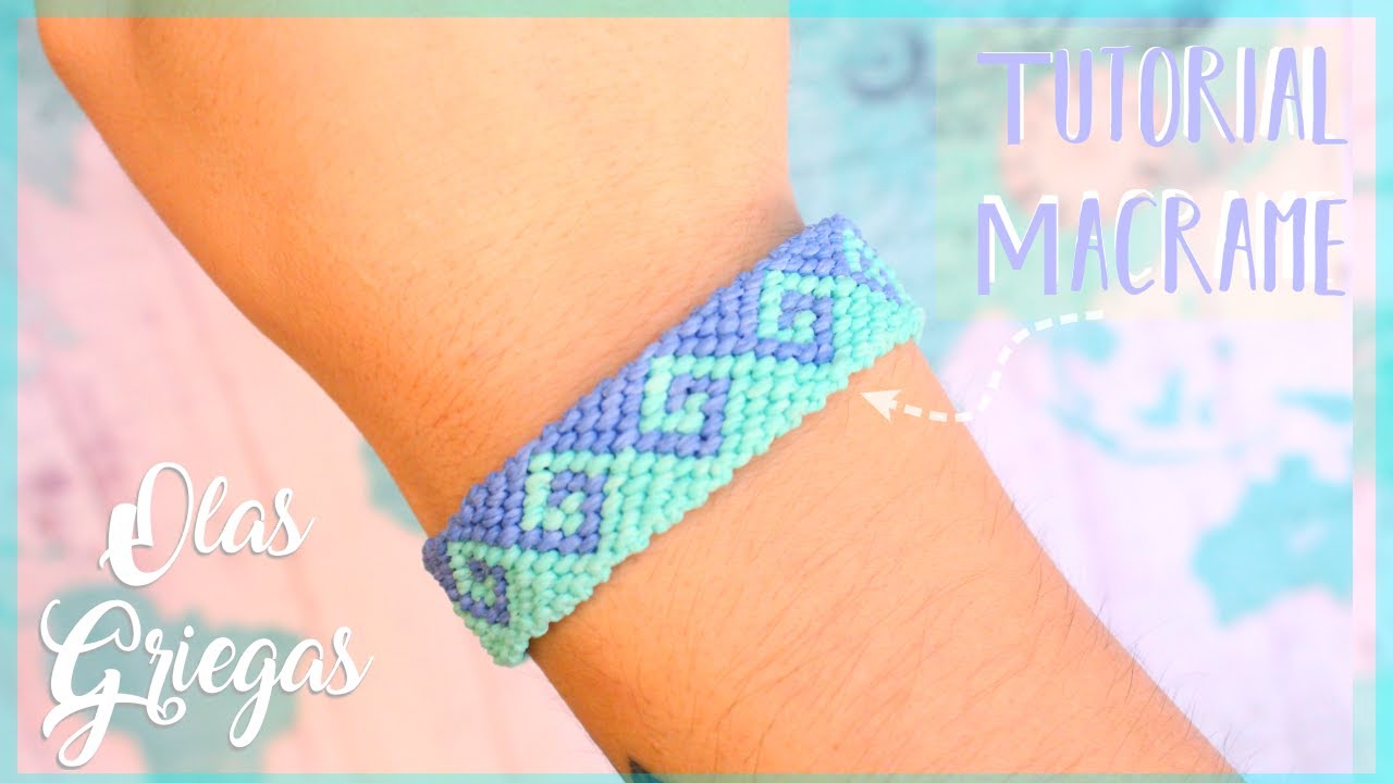 TUTORIAL pulsera OLAS GRIEGAS con hilo encerado 🌬MACRAME
