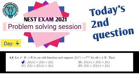 Nest Exam 2021 Problem solving sessions for mathematics | Day 4 | Question 2 |